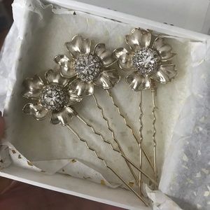 Untamed Petals Safron Wedding Hairpins (set of 3)